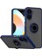 Vivo Y36 Uyumlu Kılıf Yüzüklü Standlı Extra Darbe Koruma Sert Silikon Kapak - Lacivert 1