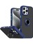 Apple iPhone 14 Pro Uyumlu Kılıf Yüzüklü Standlı Extra Darbe Koruma Sert Silikon Kapak - Lacivert 1
