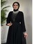 25Y4620 Elbise Abiye Şifon Kolları Piliseli Yakası Incili - Tane - 25Y4620 - Siyah - 44 2