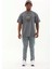 Unisex Oversize Baskılı Bisiklet Yaka T-Shirt - Füme 4