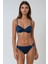 Carlet Simli Kumaş Dolgulu (Push Uplı) Bikini Lacivert 1