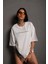 Unisex Kadın Bisiklet Yaka Baskılı T-Shirt - Beyaz 1