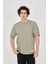 Unisex Jakar Kumaş Rahat Kol T-Shirt - Açık Yeşil 1