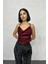 Bordo Askılı Degaje Bluz 2