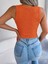 Kadın Askılı Bisiklet Yaka Güpüs Dekolteli Triko Crop Bluz 4