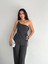 Asimetrik Crop Pantalon Ikili Takım - Füme 2