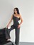 Asimetrik Crop Pantalon Ikili Takım - Füme 4