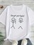 Baskılı Oversize Bisiklet Yaka T-Shirt - Beyaz 1