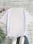Baskılı Oversize Bisiklet Yaka T-Shirt - Beyaz 3