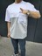 Unisex Torba Cep Detaylı Parçalı T-Shirt - Gri 4