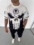 Unisex Bisiklet Yaka Baskılı Oversize T-Shirt - Beyaz 1