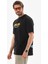Unisex Bisiklet Yaka Baskılı Oversize T-Shirt - Siyah 5