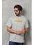 Unisex Basic Bisiklet Yaka Oversize T-Shirt - Gri 4