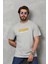 Unisex Basic Bisiklet Yaka Oversize T-Shirt - Gri 5