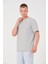 Unisex Düz Biskilet Yaka Oversize T-Shirt - Gri 1