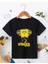 Bisiklet Yaka Kısa Kol Çocuk Baskılı T-Shirt - Siyah 2