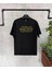 Unisex Bisiklet Yaka Kısa Kol Baskılı T-Shirt - Siyah 1
