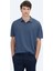 Lacivert Polo Yaka Pamuk Karışımlı T-Shirt 1