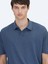 Lacivert Polo Yaka Pamuk Karışımlı T-Shirt 4