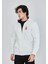 Unisex Baskılı Tam Fermuarlı Kapşonlu Sweatshirt - Beyaz 2