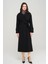 Pelerin ve Apolet Detaylı Astarsız Oversize Trençkot Siyah 6696 1