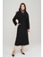 Pelerin ve Apolet Detaylı Astarsız Oversize Trençkot Siyah 6696 2