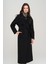 Pelerin ve Apolet Detaylı Astarsız Oversize Trençkot Siyah 6696 3