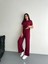 Osy Modal Yumuşak Dokulu Kumaş Kısa Kollu Yakalı T-Shirt Pantalon Ikili Takım- Bordo 1