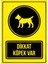 Dikkat Köpek Var Sticker 20X28 cm 1
