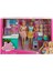 HJY94 Barbie Brooklyn ve Malibu Pasta Yapıyor Oyun Seti 1