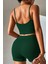Kadın Yeşil Şortlu Kaşkorse Gecelik Takım 2