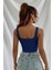 Kadın Lacivert Kalın Askılı Crop Top Büstiyer 2