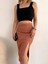 Uzun Midi Boy Yırtmaçlı Etek Somon S24907 3