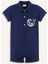 Erkek Bebek Polo Yaka Palmiye Desenli Kısa Kollu Tulum C5916A525SM 1