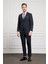 Erkek Lacivert Trend Yelekli Slim Fit Dar Kesim Sivri Yaka Takım Elbise 3