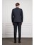 Erkek Lacivert Trend Yelekli Slim Fit Dar Kesim Sivri Yaka Takım Elbise 5
