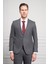 Erkek Füme Trend Slim Fit Dar Kesim Sivri Yaka Takım Elbise 4