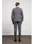 Erkek Füme Trend Slim Fit Dar Kesim Sivri Yaka Takım Elbise 5