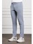 Erkek Mavi Poliviskon Trend Ipli Jogger Slim Fit Dar Kesim Spor Pantolon 2