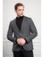 Erkek Siyah Dokuma Slim Fit Dar Kesim Mono Yaka Ceket 3