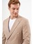 Erkek Vizon Keten Trend Kruvaze Slim Fit Sivri Yaka Takım Elbise 5