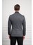 Erkek Gri Örme Slim Fit Dar Kesim Mono Yaka Ceket 5