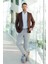 Erkek Kiremit Örme Slim Fit Torba Cep Mono Yaka Spor Ceket 4