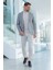 Erkek Gri Örme Slim Fit Mono Yaka Ceket 2