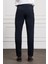 Erkek Lacivert Poliviskon Basic Slim Fit Dar Kesim Classic Pantolon 4
