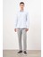 Erkek A. Mavi Basic Düz Desen Italyan Yaka Slim Fit Gömlek 4