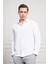 Erkek Beyaz Trend Italyan Yaka Slim Fit Dar Kesim Gömlek 1
