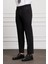 Erkek Siyah Poliviskon Basic Slim Fit Dar Kesim Pantolon 2