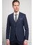 Erkek Lacivert Trend Yelekli Kombinli Yünlü Slim Fit Sivri Yaka Takım Elbise 5