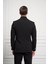 Erkek Siyah Poliviskon Dokuma Desenli Slim Fit Dar Kesim Mono Yaka Ceket 5